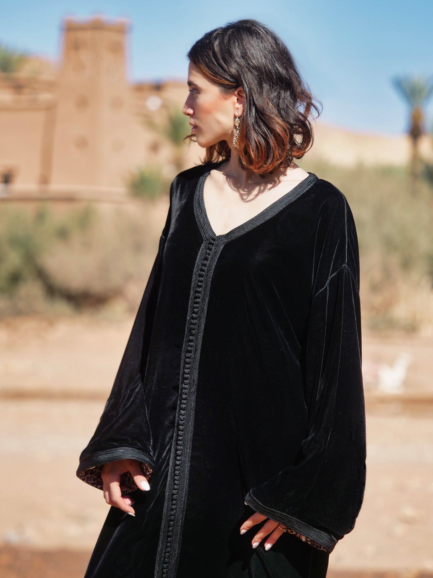 Timeless Black Moroccan Kaftan