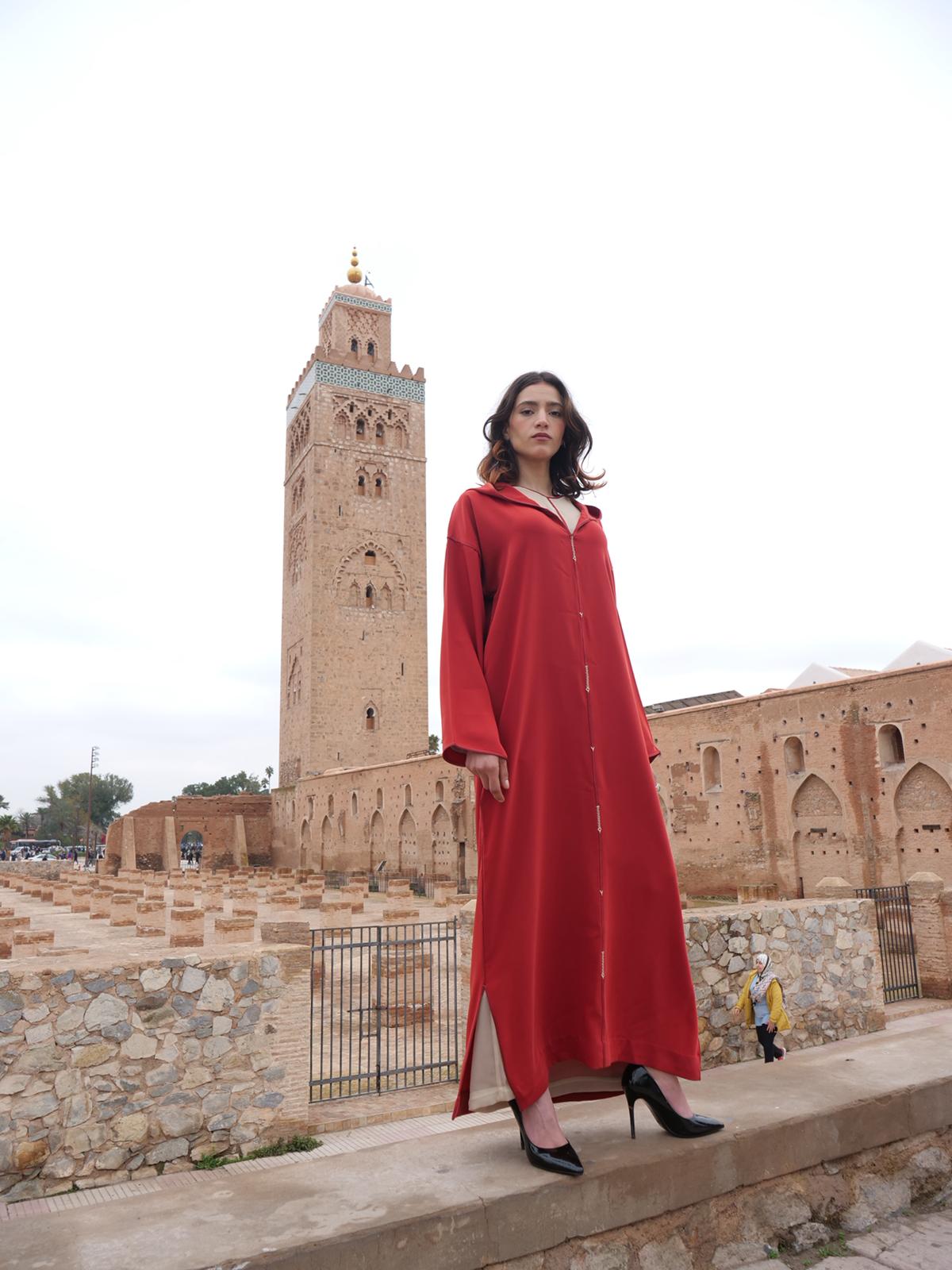Elegant Red Jellaba – House of Sophie
