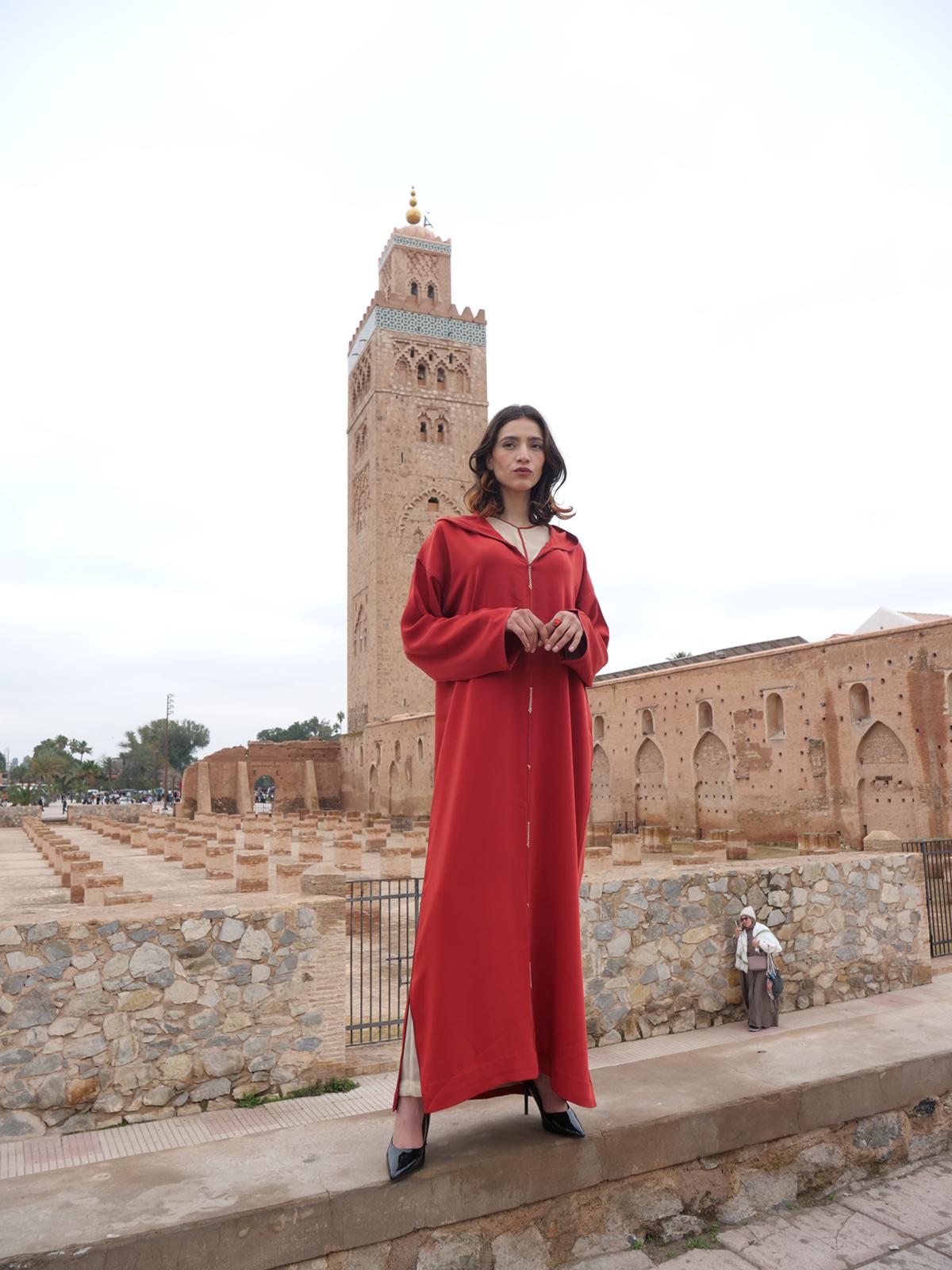 Elegant Red Jellaba – House of Sophie