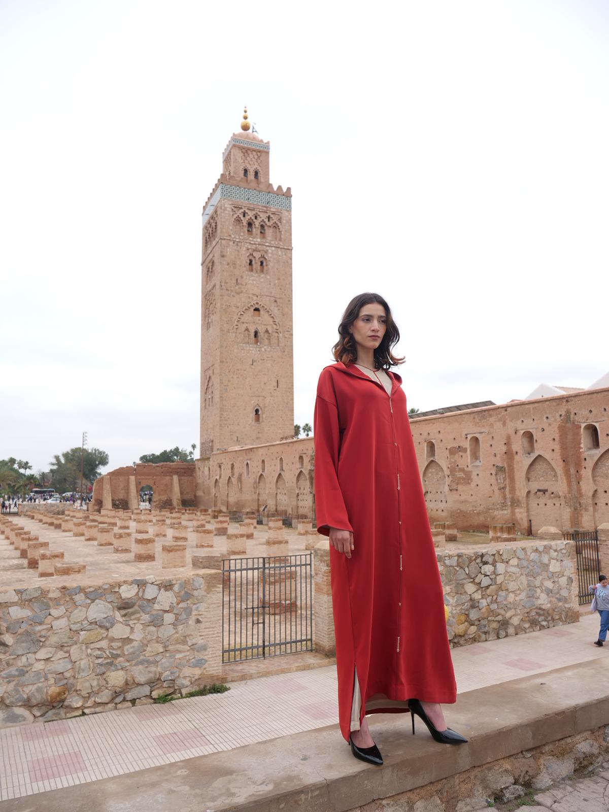 Elegant Red Jellaba – House of Sophie
