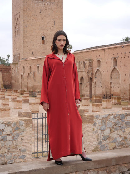 Elegant Red Jellaba – House of Sophie