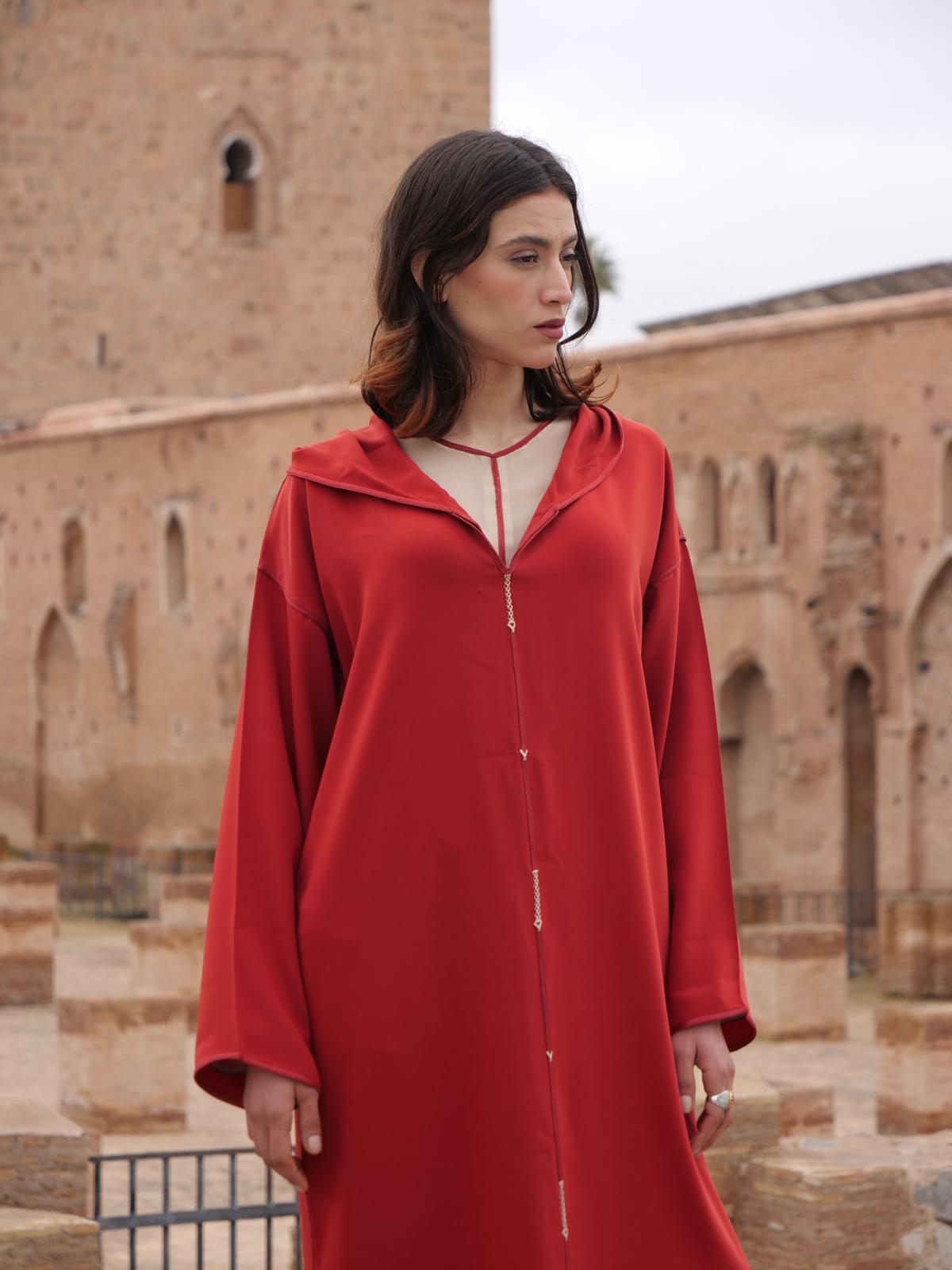 Elegant Red Jellaba – House of Sophie
